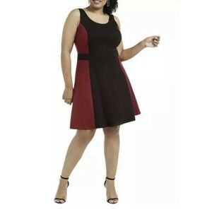 Rosie Harlow Women's Black Sleeveless Fit + Flare Evening Dress Plus 2X NWT